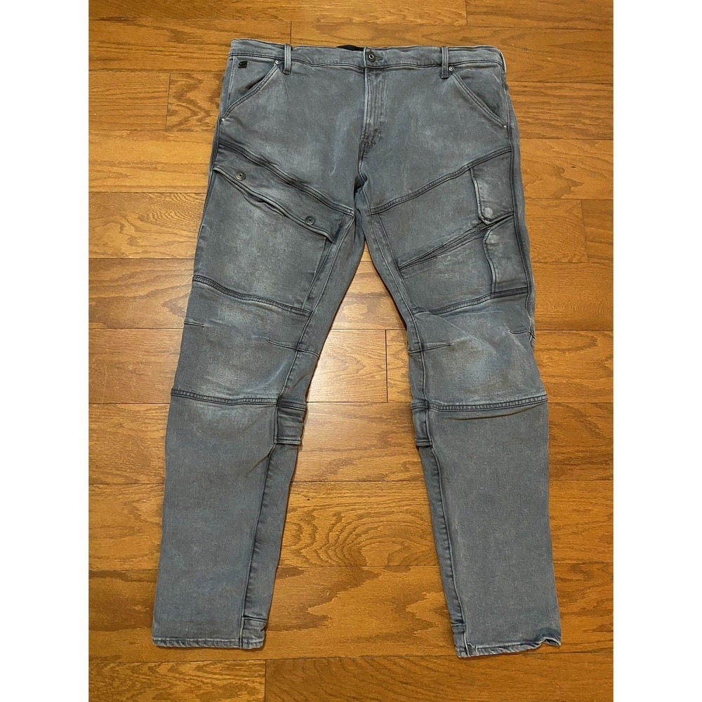 G-Star Raw Airblaze 3D Skinny Jeans Mens 40x34 Durable Stretch Gray Grey Italian
